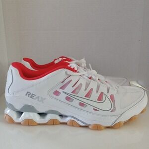 Nike Reax 8 TR Mesh White Wolf Grey Red Sneakers Men's Size 12 NWOB 621716-103